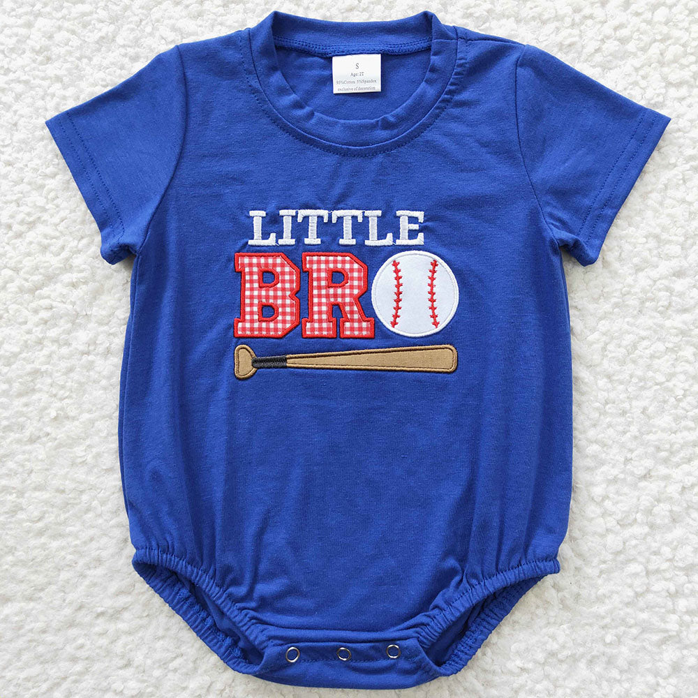 Baby Boys Little Brother Baseball Rompers