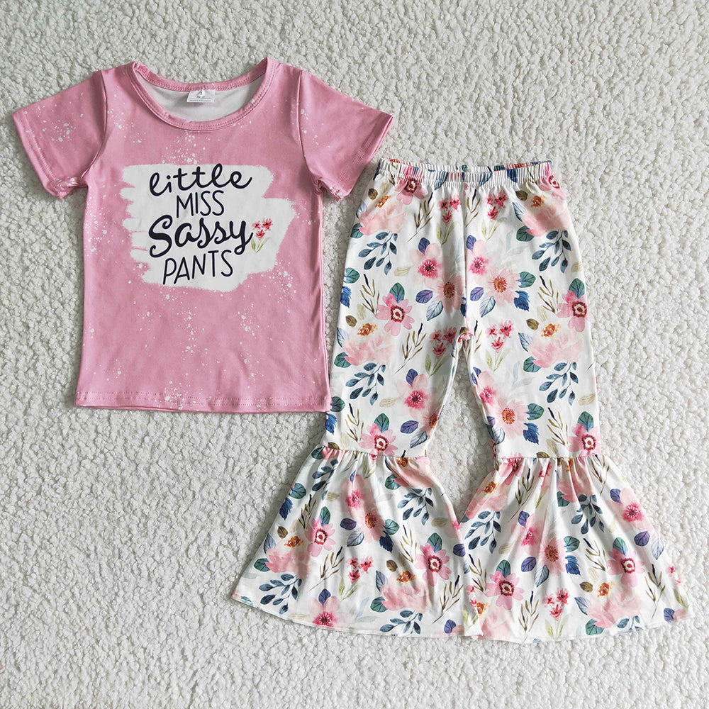 Baby Girls fashion little miss sassy bell pants clothing sets