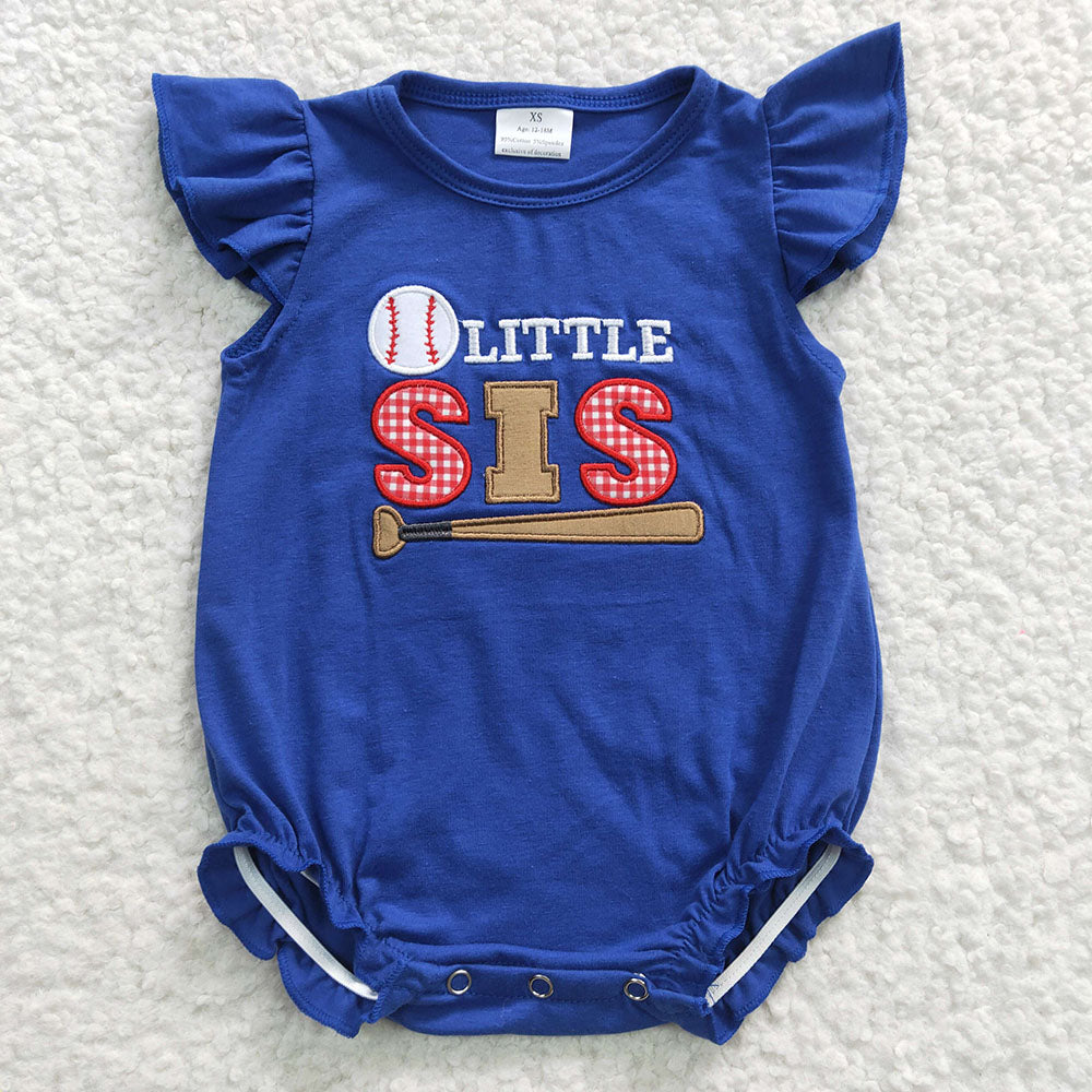 Baby Girls Little Bister Baseball Rompers