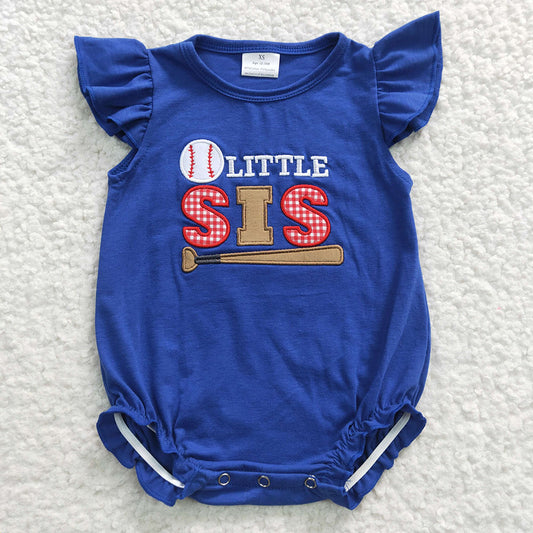 Baby Girls Little Bister Baseball Rompers