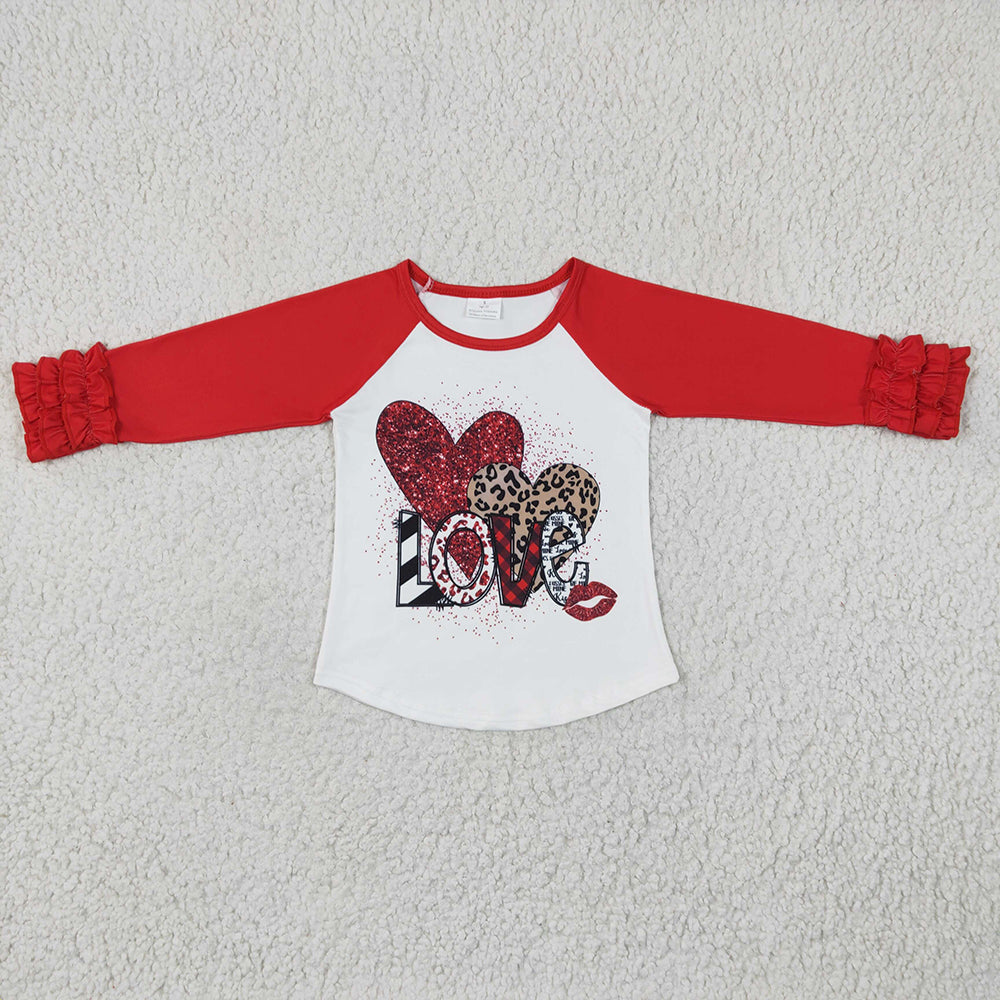 Baby Girls Love Hearts Long Sleeve shirts tops