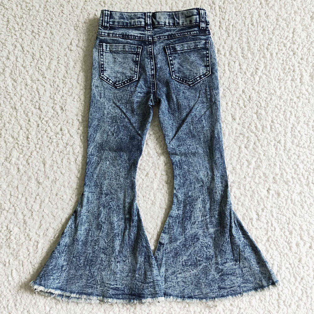 Baby girls navy fashion bell pants denim jeans