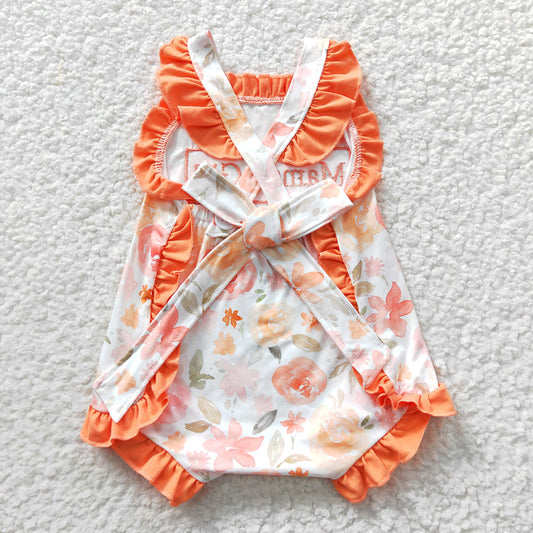 Baby Mommy's Girl Orange Flowers Rompers