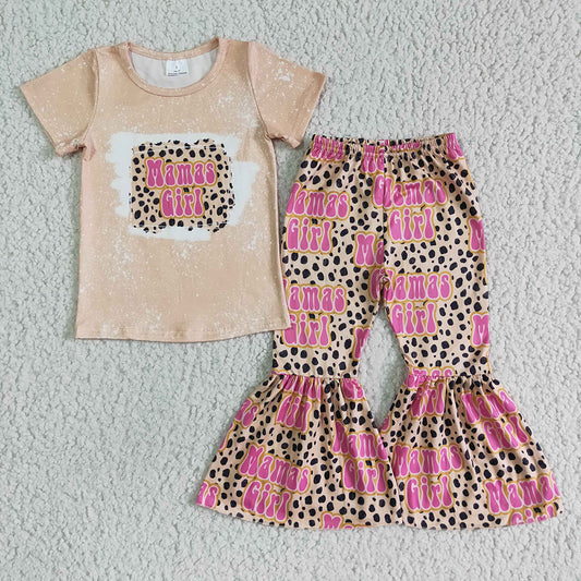 Baby mama's girl hotpink bell pants sets