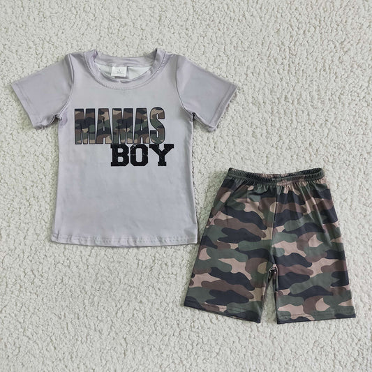 Baby mama's boy camo shorts sets