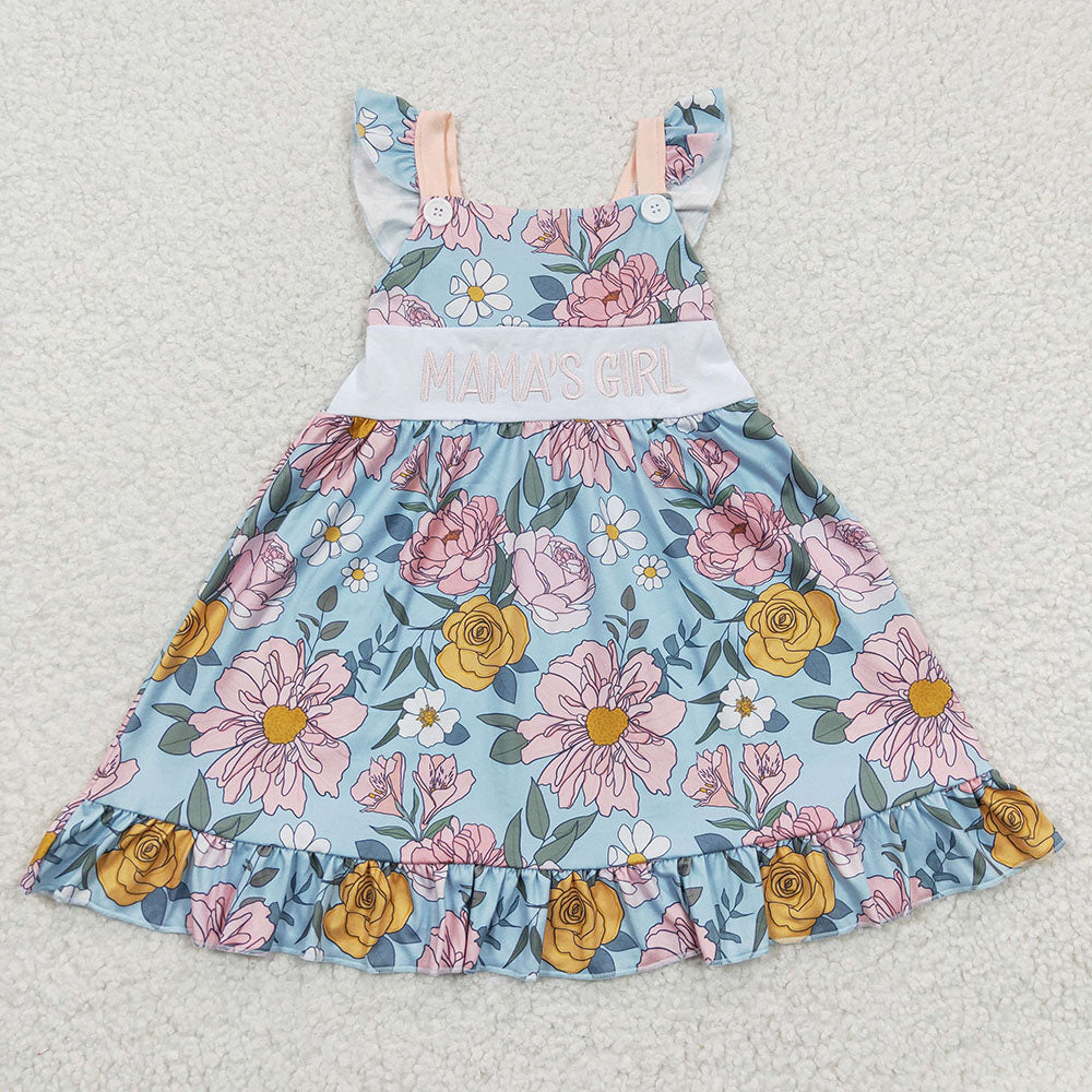 Baby Girls Mama's Girl Flowers Knee Length Dresses