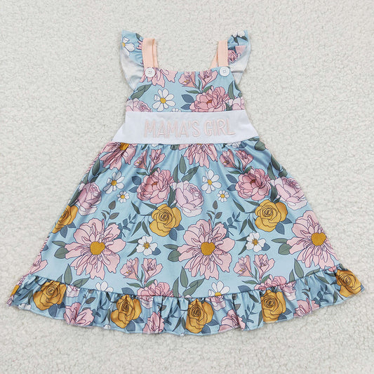 Baby Girls Mama's Girl Flowers Knee Length Dresses