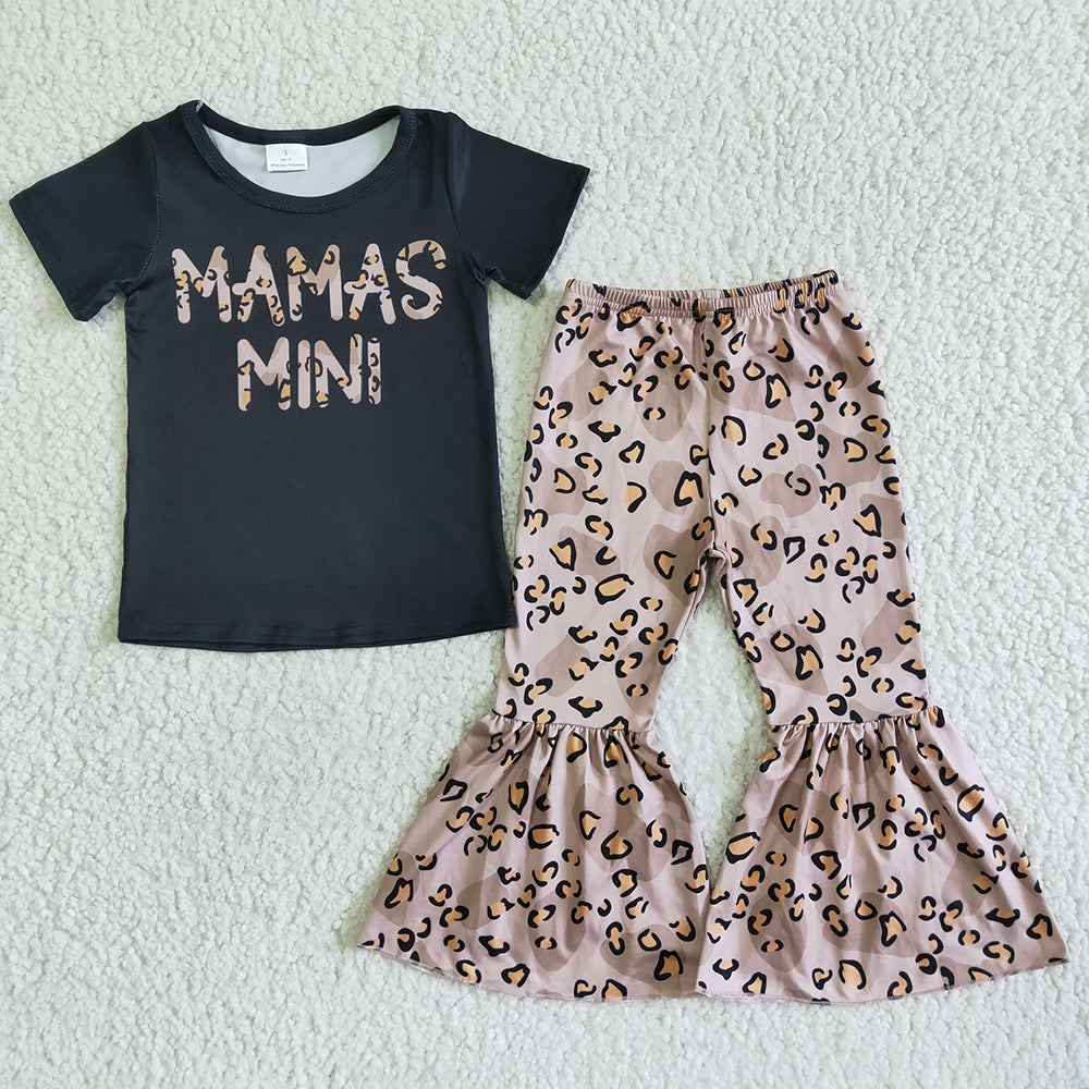 Baby Girls mama's mini leopard bell pants clothing sets