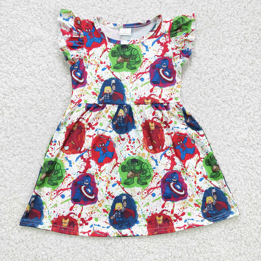 Baby Girls Cartoon knee length dresses