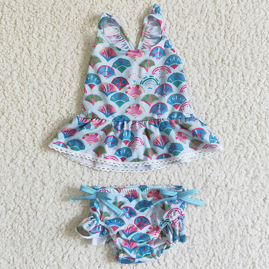 Baby Girls mermaid scale summer 2pcs swimsuits