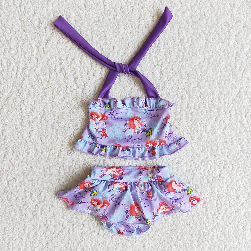 Baby Girls mermaid purple 2pcs swimsuits