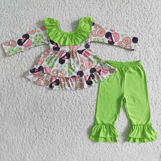 Girls Bow Green pants sets