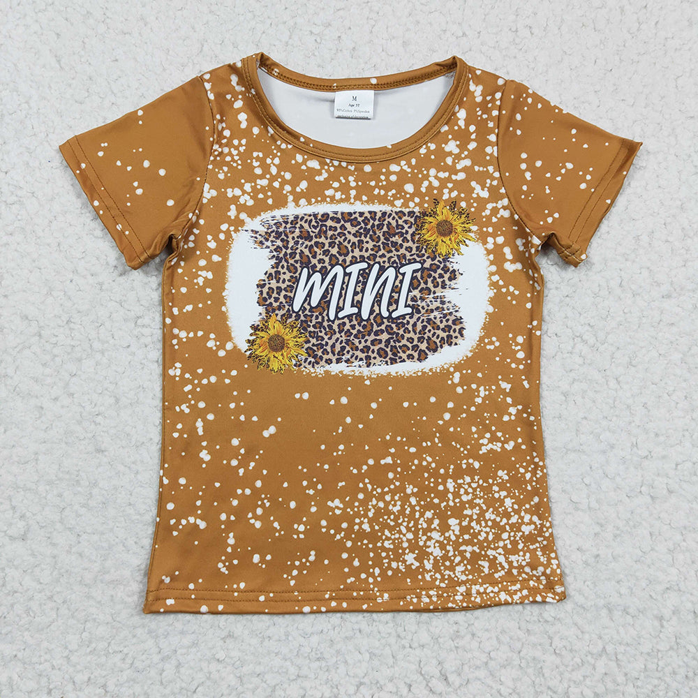 Baby Girls Mini sunflower leopard short Sleeve shirts tops