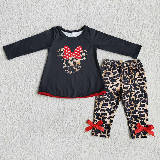 Leopard cartoon mouse legging sets