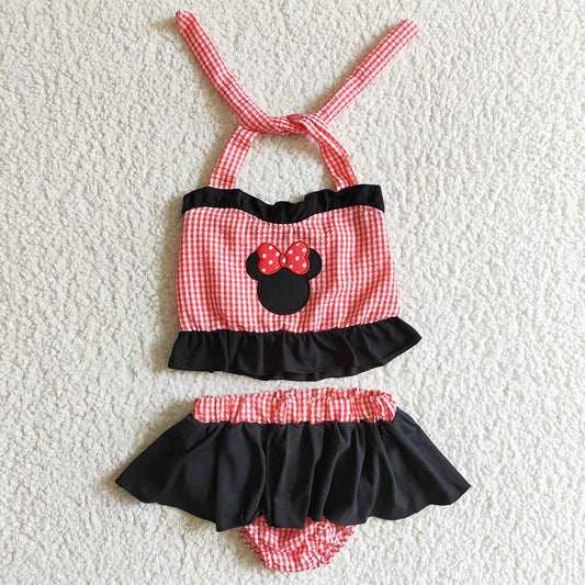 Baby Girls summer cartoon halter 2pcs swimsuits