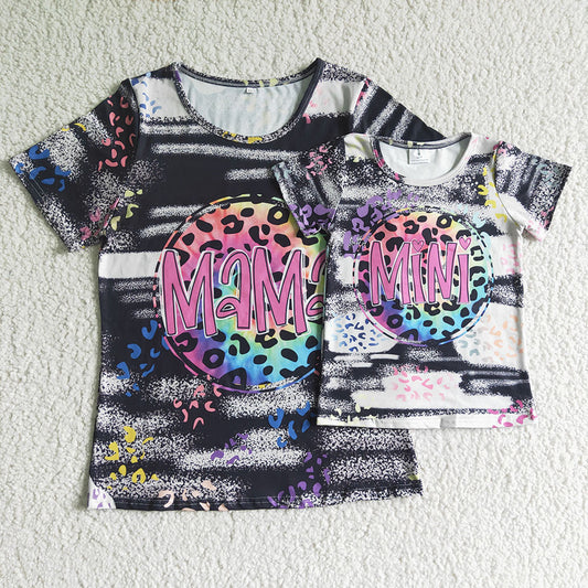 Baby girls Mama and me tie dye short sleeve shirts(mommy and me)