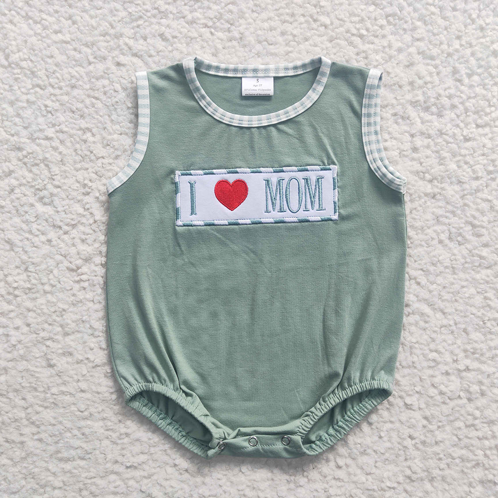 Baby Boys I Love Mom Rompers
