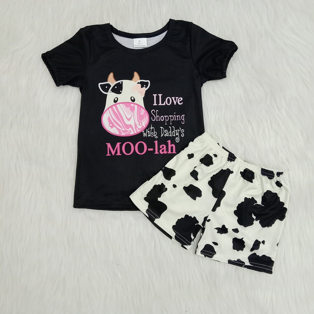 Lovely Cartoon cow pattern Shorts sets