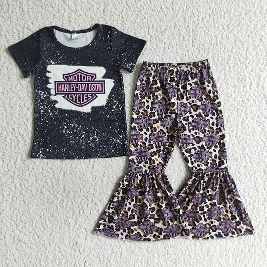 Baby girls purple motor bell pants clothes