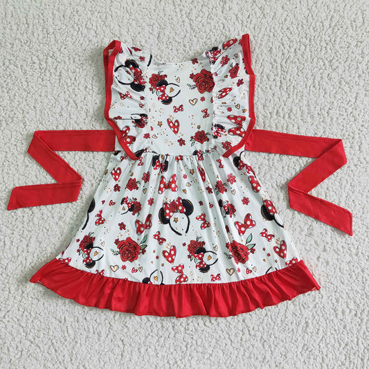 Baby girls mouse cartoon headband dresses