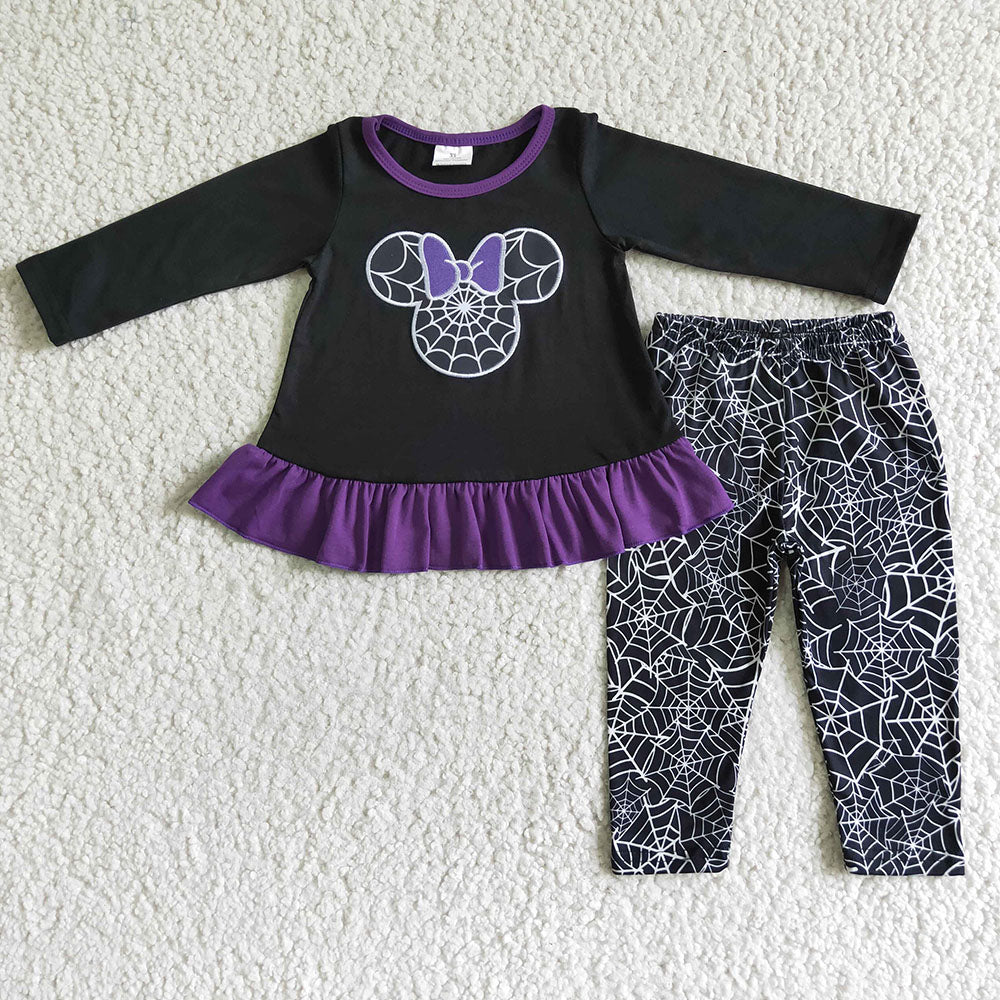 Baby girls spider Halloween legging pant sets