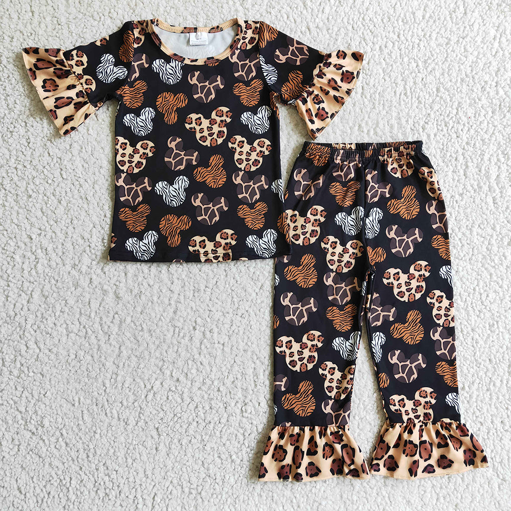 Baby Girls Cartoon Animal Print Pajamas Clothes Sets