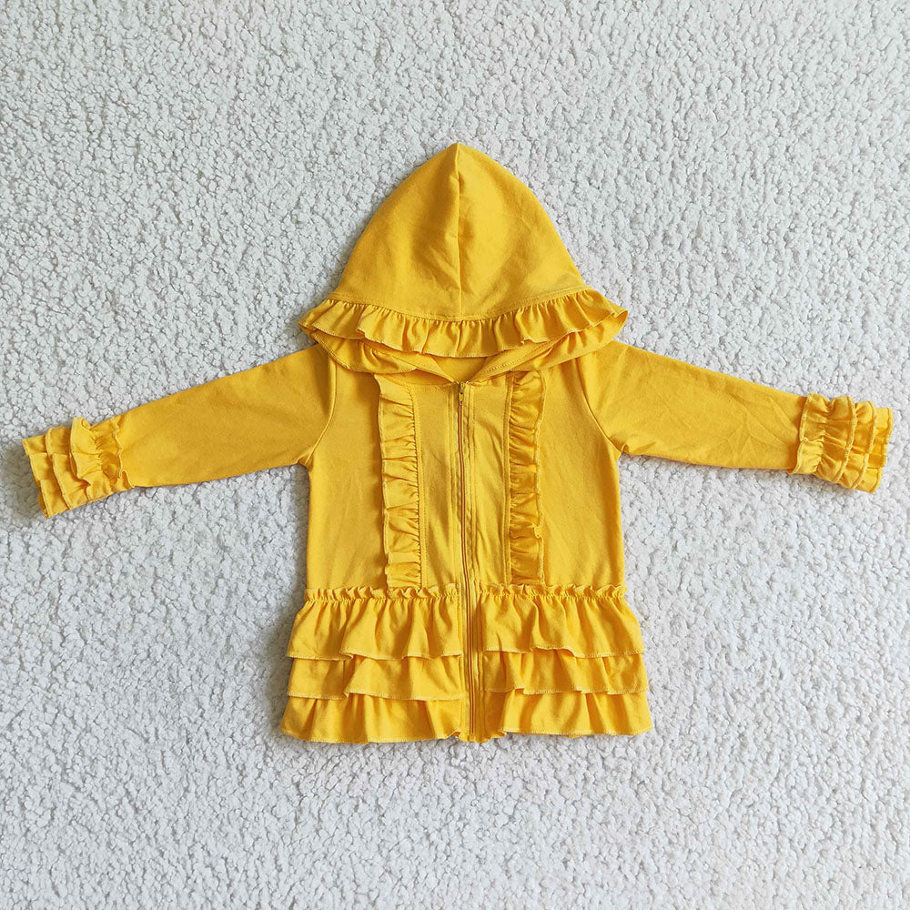Baby girls zip ruffle 8 colors jackets cardigans