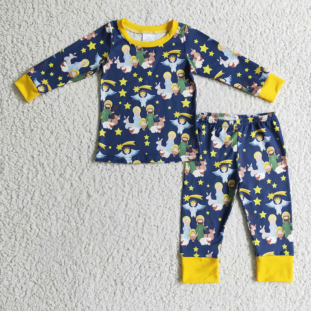 baby boys Christmas nativity pajamas sets