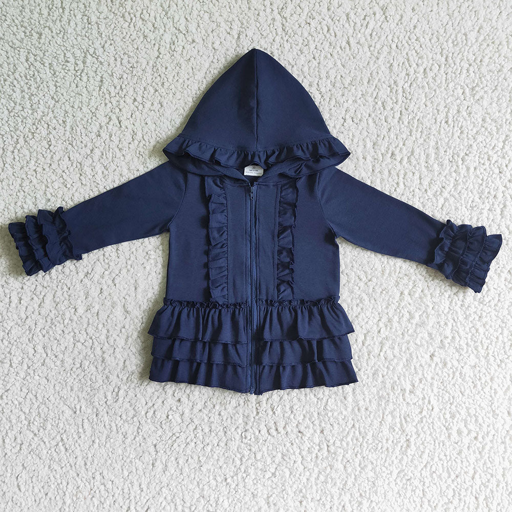 Baby girls ruffle navy jackets cardigans