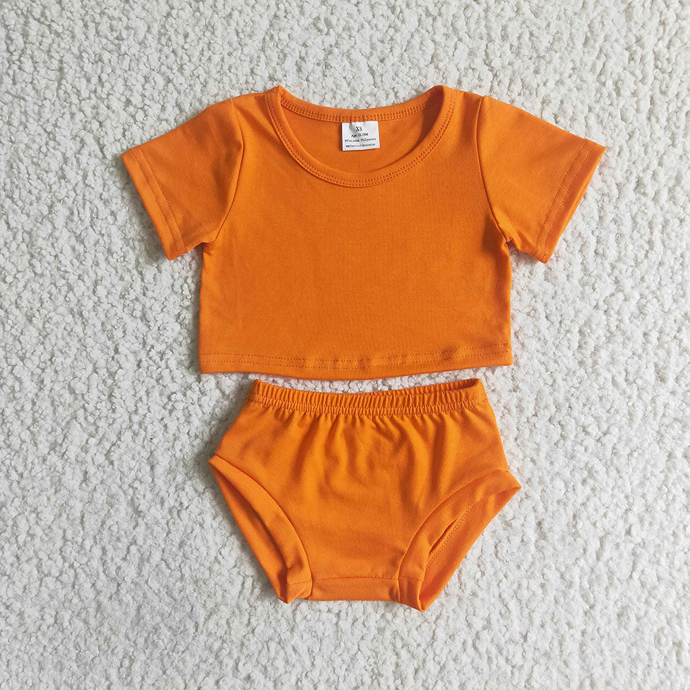 Baby girls Halloween orange color 3pcs sets
