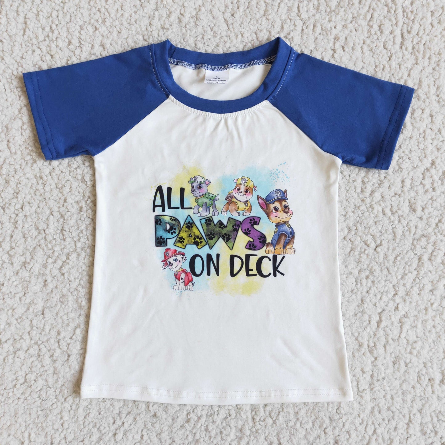 Animal dogs boys short sleeve raglan