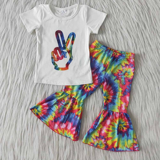 Peace tie dye bell set