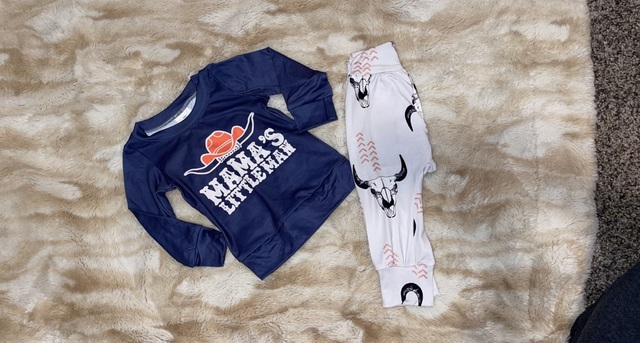 Baby Boys mama little man pants Fall spring clothes sets