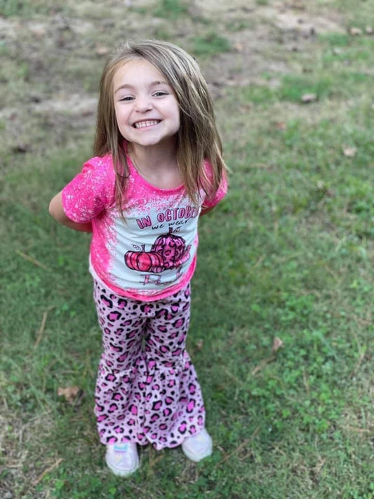 Pink pumpkin leopard set