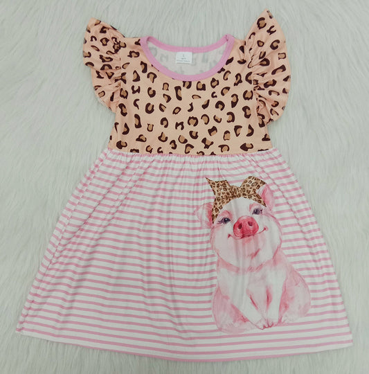 Pink pigs leopard soft dress