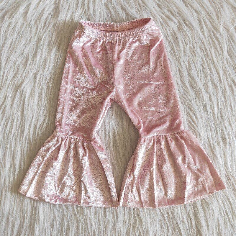 Pink Velvet Bell Pants