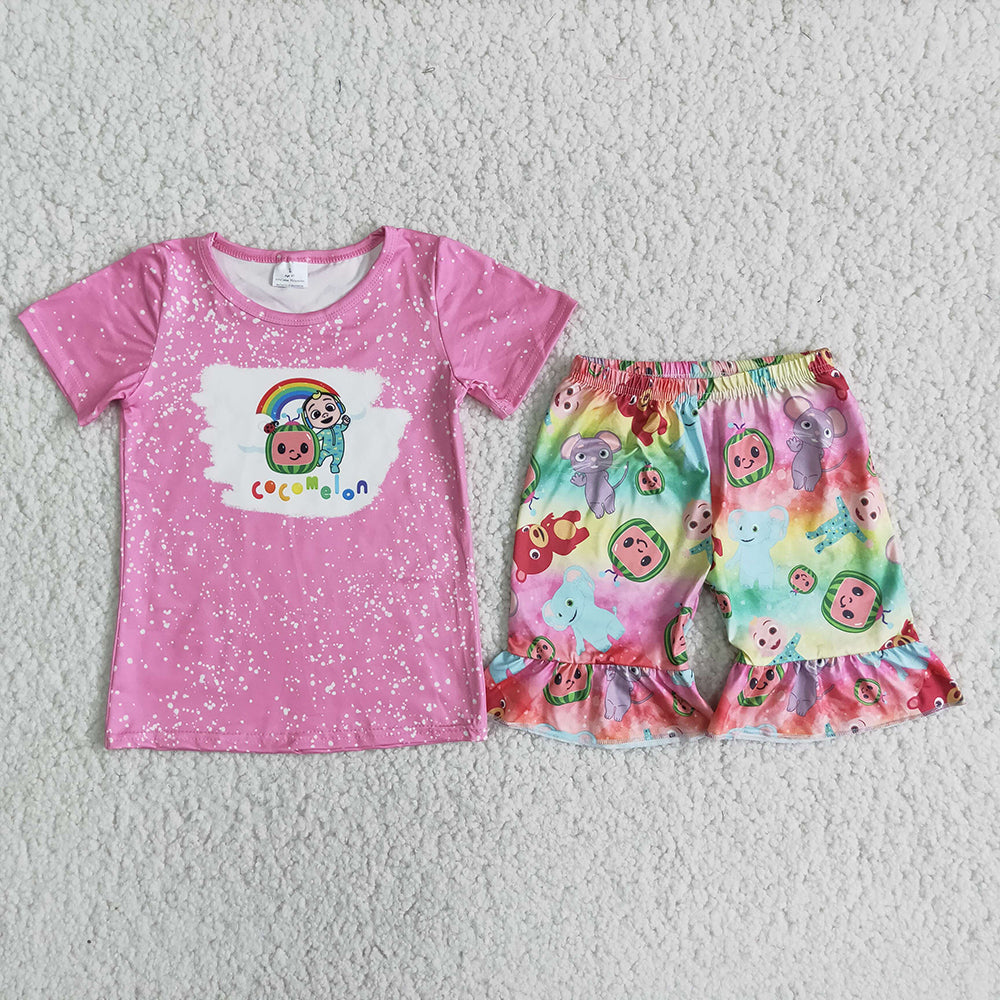 Pink Rainbow Melon shorts sets