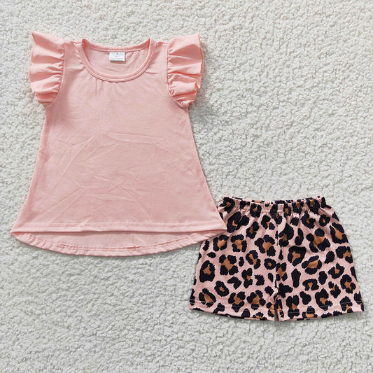 Baby Girls Pink Tunic Leopard Shorts Sets