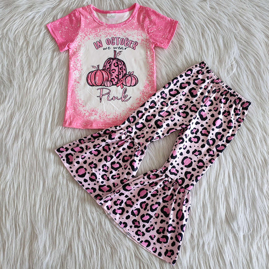 Pink pumpkin leopard set