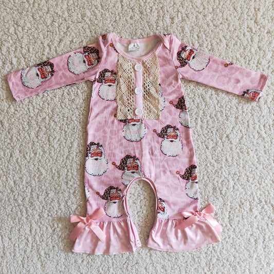 Pink santa rompers