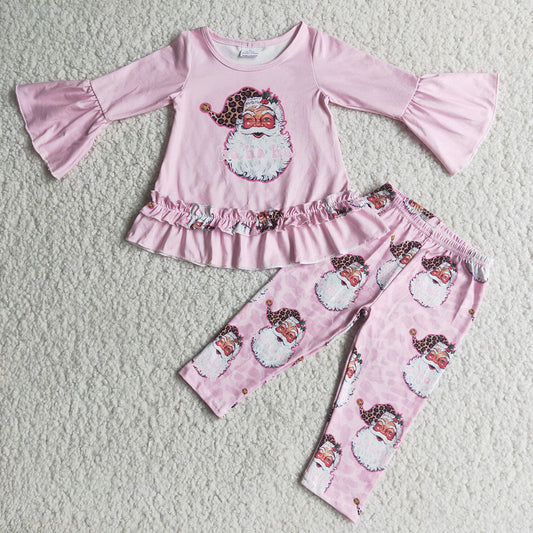 Baby girls Christmas Santa pink legging sets