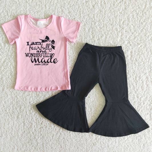 Pink wonderful bell pants sets