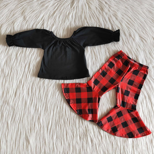 Black red plaid Christmas set