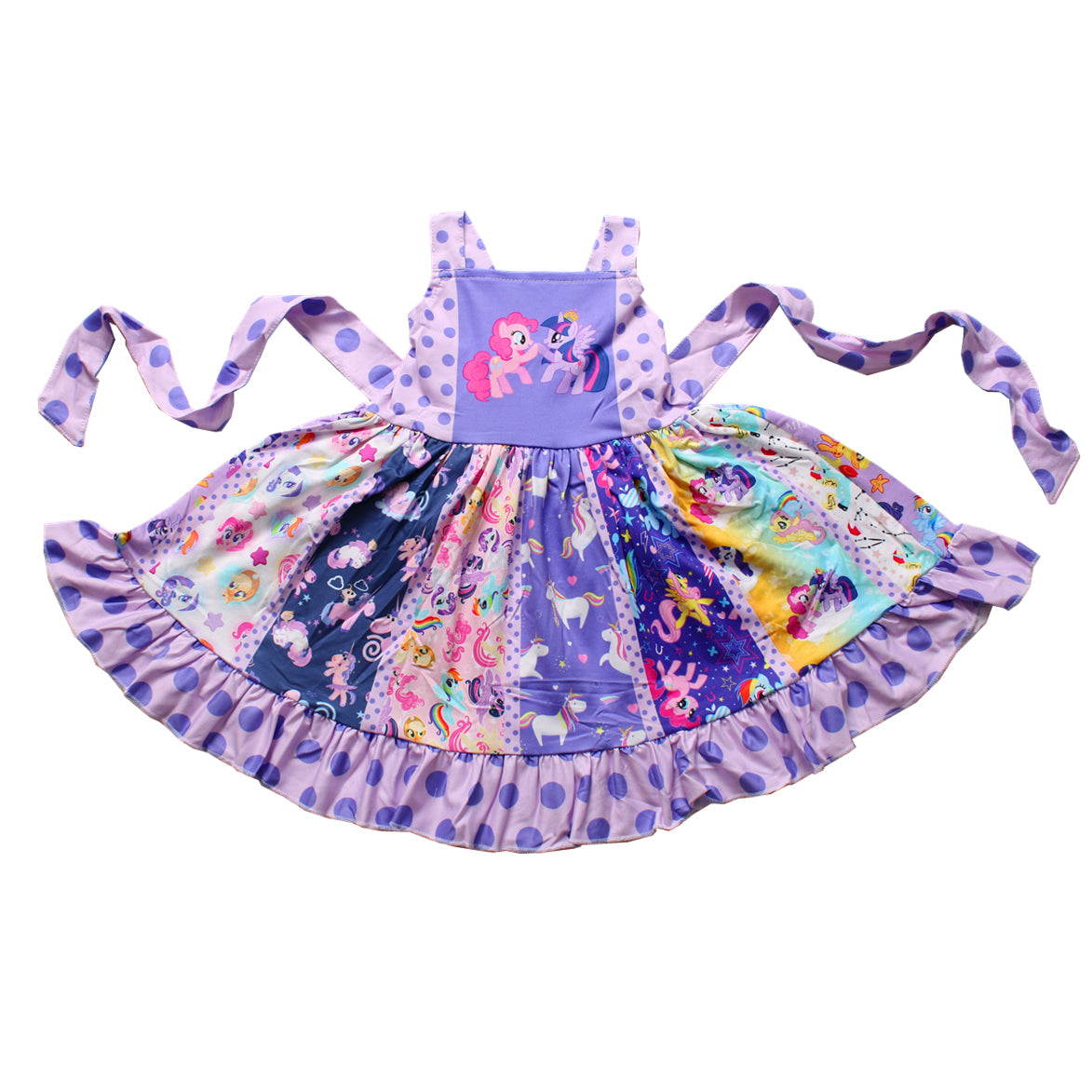 Baby girls pony purple twirl dresses