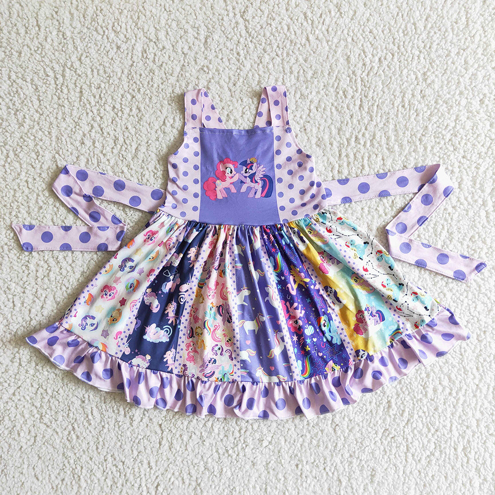 Baby girls pony purple twirl dresses