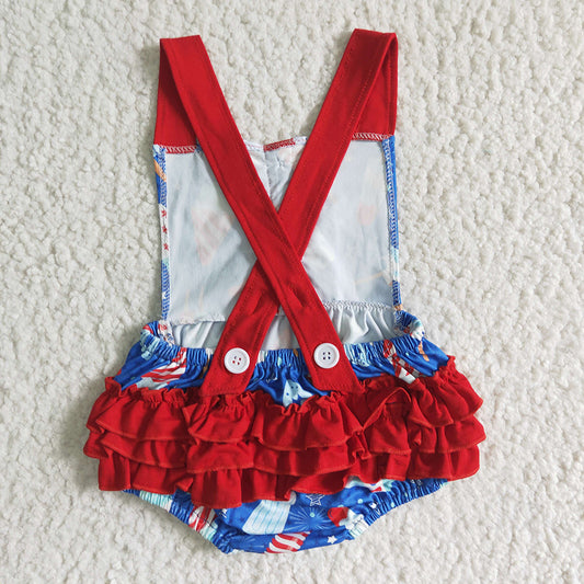 Baby girls 4th of July popsicle rompers bubbles