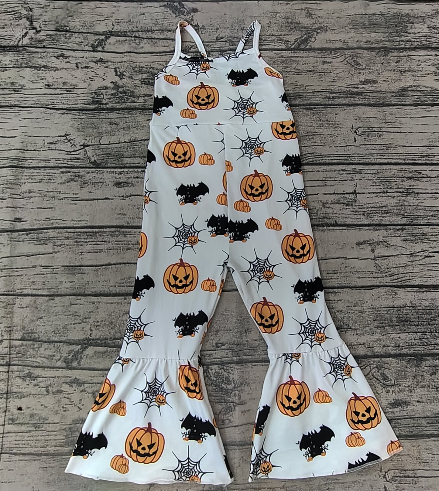 Baby girls Halloween pumpkin strap Jumpsuits rompers