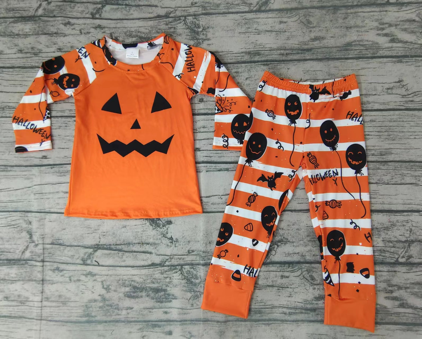 Baby boys halloween face long sleeve pajamas