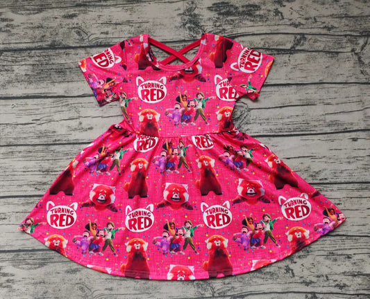 Baby girls summer cartoon red dresses