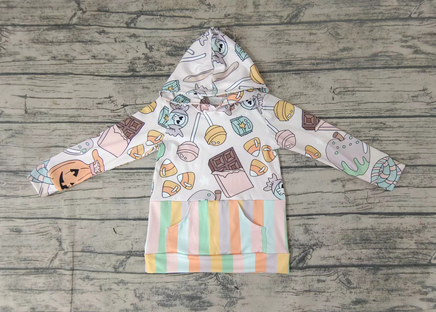 Baby kids Halloween cartoon candy hooded shirts tops